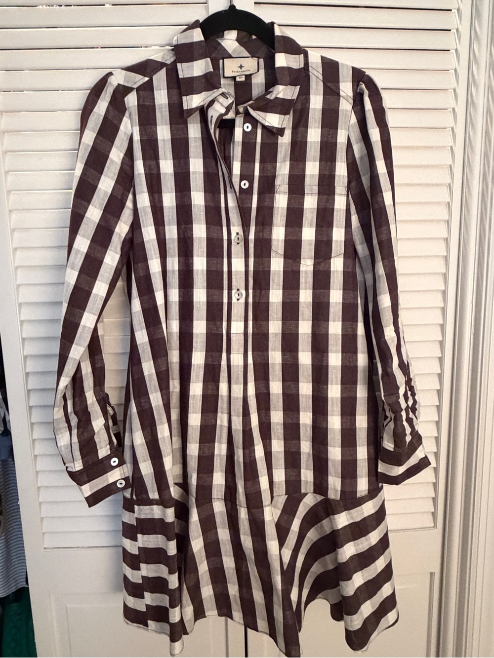 Tuckernuck Callahan Shirt Dress in Espresso Check